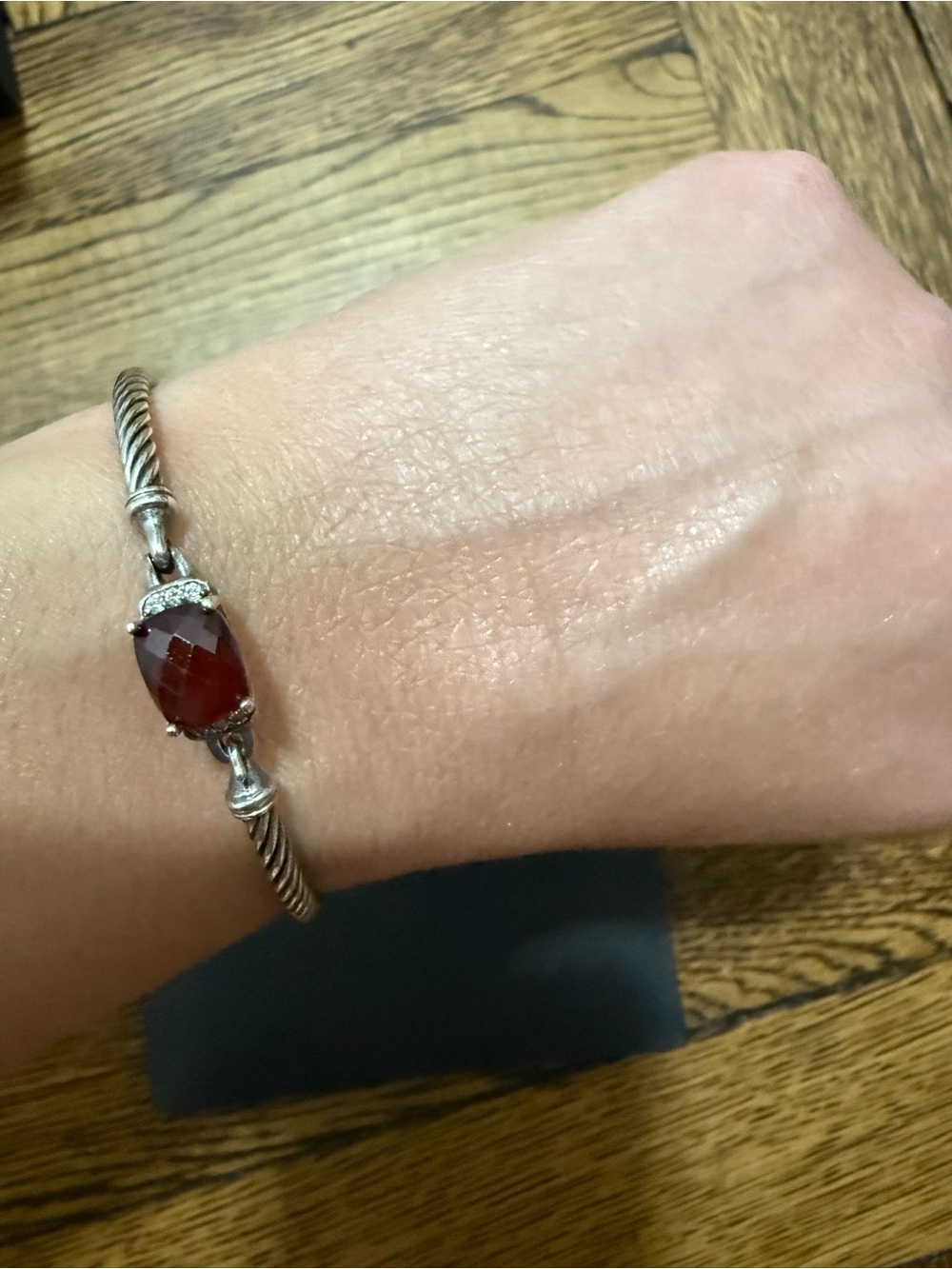 David Yurman Garnet and Diamond Bracelet - Picture 2 of 7